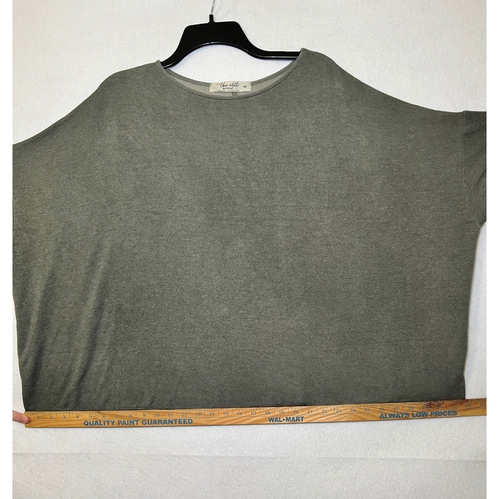 Three Bird Nest-The Nest Coastal Fisherman Green Oversized Boxy Boho Top Women M - Picture 7 of 9